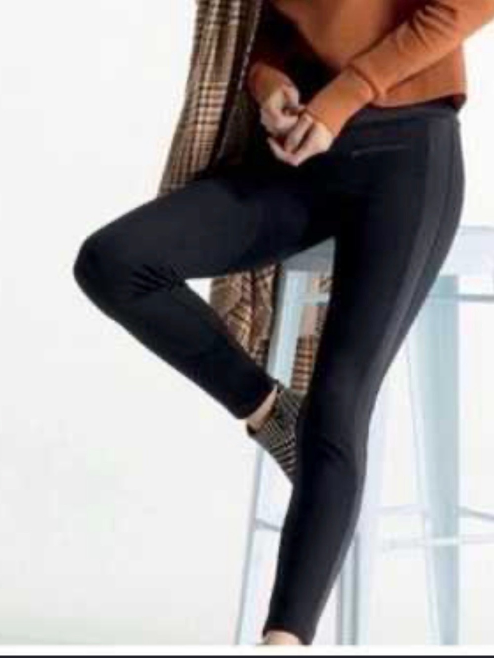 Sleek Black Women's Tuxedo Leggings